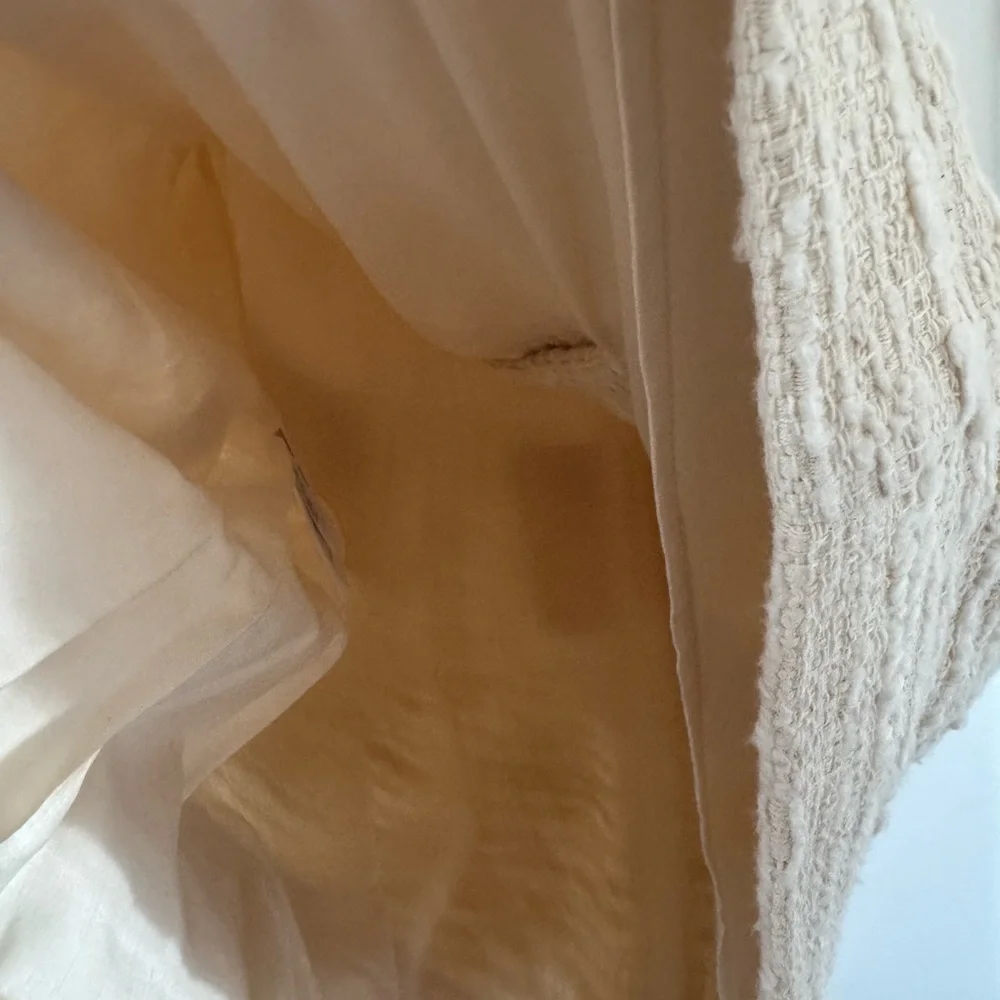 NWT BA&SH Auxane tweed mini dress long sleeve ecru size M - Picture 7 of 11